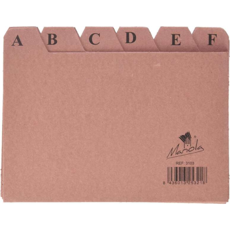 Mariola AZ Index Nº3 pour Fichier - Dimensions 150x100mm - Couleur Marron