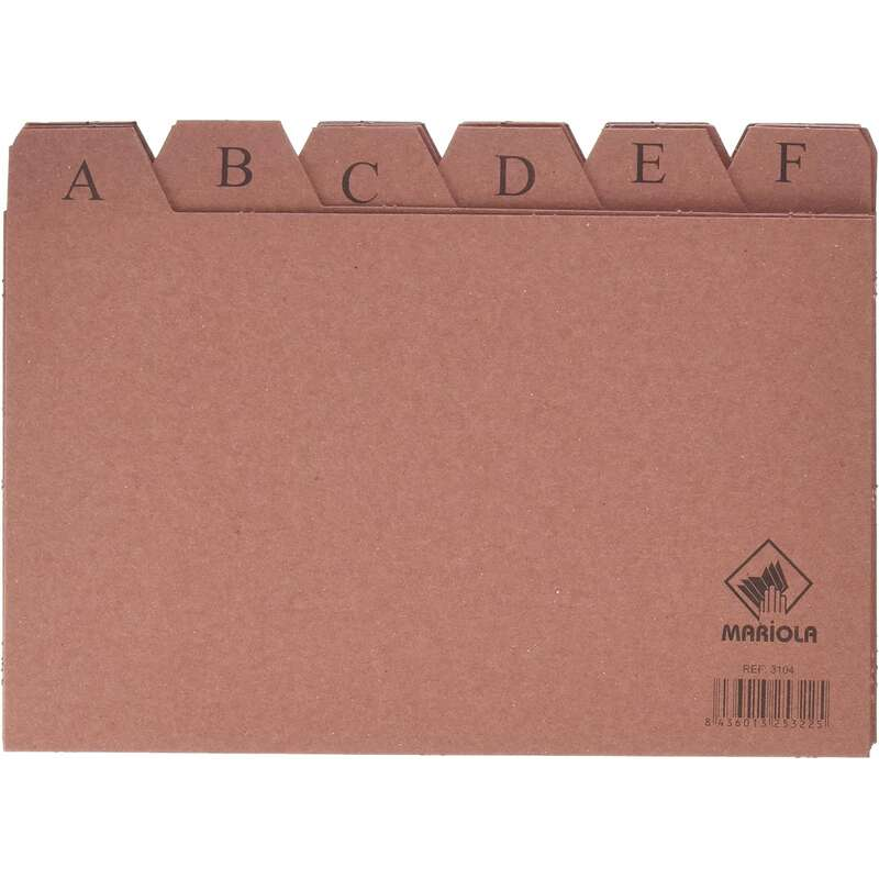 Mariola AZ Index Nº4 pour Fichier - Dimensions 200x120mm - Couleur Marron