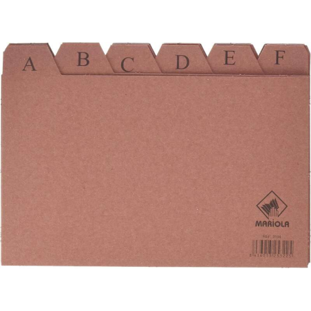 Mariola AZ Index Nº4 pour Fichier - Dimensions 200x120mm - Couleur Marron