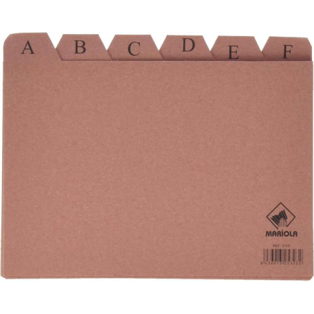 Mariola AZ Index Nº5 pour Fichier - Dimensions 215x160mm - Couleur Marron