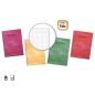 Lot de 10 cahiers à spirales dorés, 80 feuilles, 60 g/m², quadrillé, format folio, couverture plastifiée standard, couleurs asso