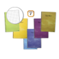 Lot de 10 cahiers à spirales dorés, 80 feuilles, 60 g/m², quadrillage 4°, couverture plastifiée standard, couleurs assorties