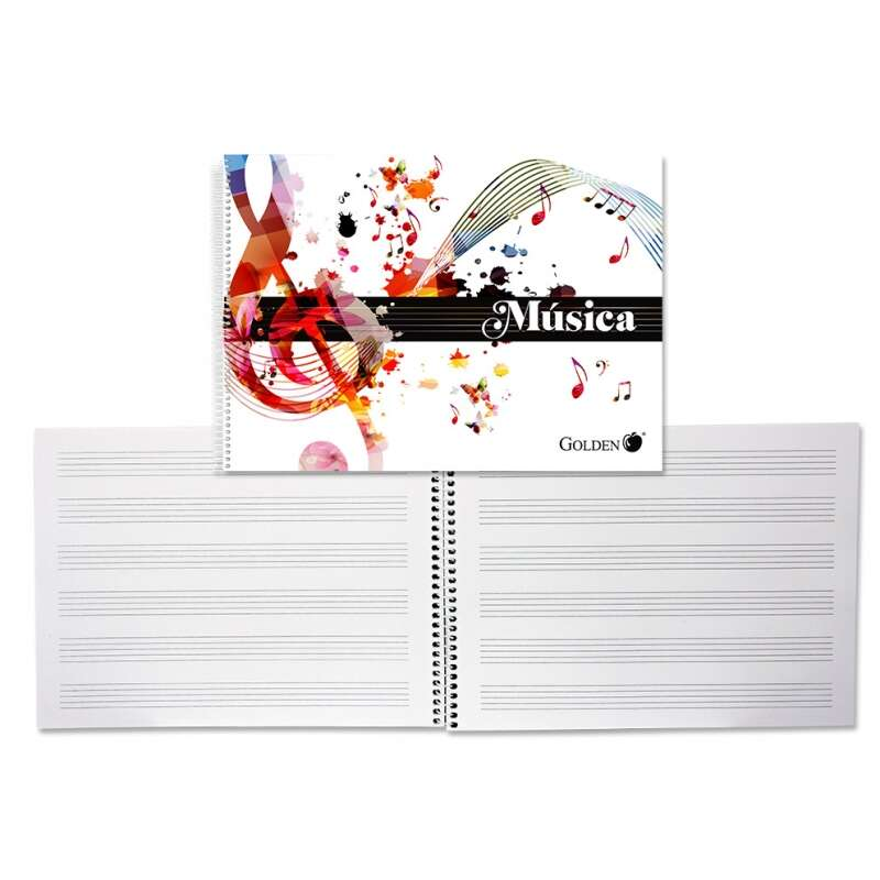 Carnet de Musique Doré - 20 Feuilles - Intercalaire 3mm - Papier 100gr