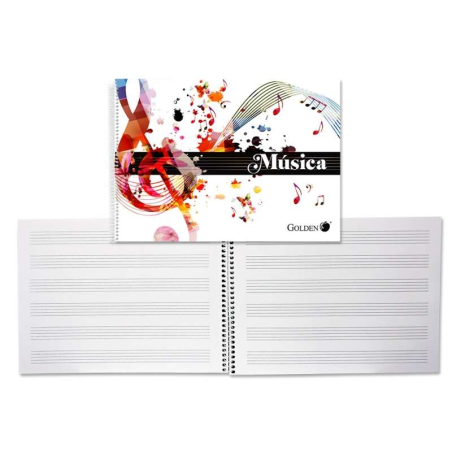 Carnet de Musique Doré - 20 Feuilles - Intercalaire 3mm - Papier 100gr