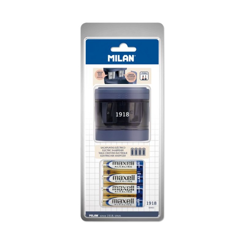 Taille-crayon électrique Milan 1918 - Double standard et maxi - Sécurité

