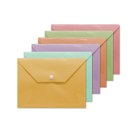Bismark Pack de 10 Enveloppes Polypropylène avec Fermoir - 4ème Format