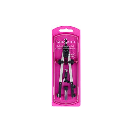Faber-Castell Expositor de 15 Compases de Ajuste con Tornillo Central - Articulaciones en ambos Brazos - Adaptador Universal - B
