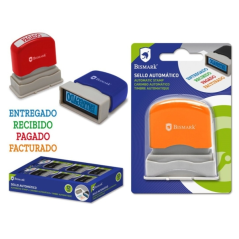 LOT de 12 Tampon auto-encreur Bismark - Modèles : Livré, Reçu, Encaissé et Facturé - Différentes couleurs pour les différencier