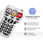 Téléphone fixe SPC pour seniors - Touches XXL - Appels One Touch - Volume de sonnerie 93Db - Compatible avec les appareils audit
