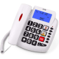 Téléphone Fixe Senior SPC Confort Volume 2 - Touches Extra Larges - Mémoire Directe avec Photo - Grand Volume de Sonnerie - Sign