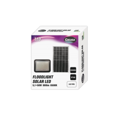 Projecteur LED solaire Cegasa 800 lm 6 500 K - Panneau solaire intégré 5 V-6 W - Autonomie jusqu'à 12 h - Résistance IP65