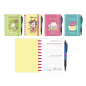 Présentoir Ingraf de 12 agendas scolaires 25/26 pages à spirale avec stylo - Format 8º - Couverture cartonnée doublée de détails