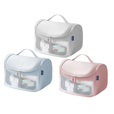 LOT de 6 Trousse de toilette de voyage Lézard - Poche intérieure - Poignée de transport - En PVC facile à nettoyer - Dimensions