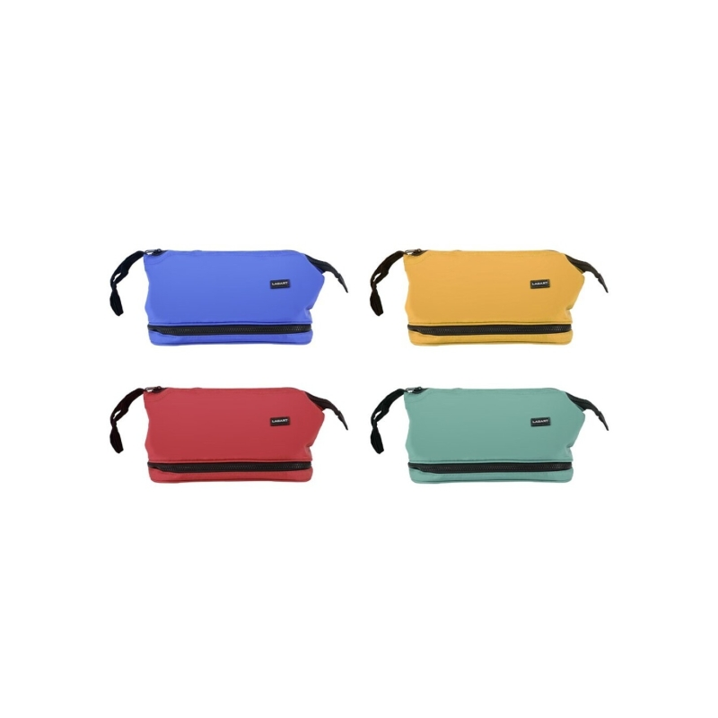 LOT de 4 Trousse de toilette de voyage intelligente Lagart - Poches intérieures et poche inférieure multifonction - Poignée de t