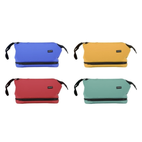 LOT de 4 Trousse de toilette de voyage intelligente Lagart - Poches intérieures et poche inférieure multifonction - Poignée de t