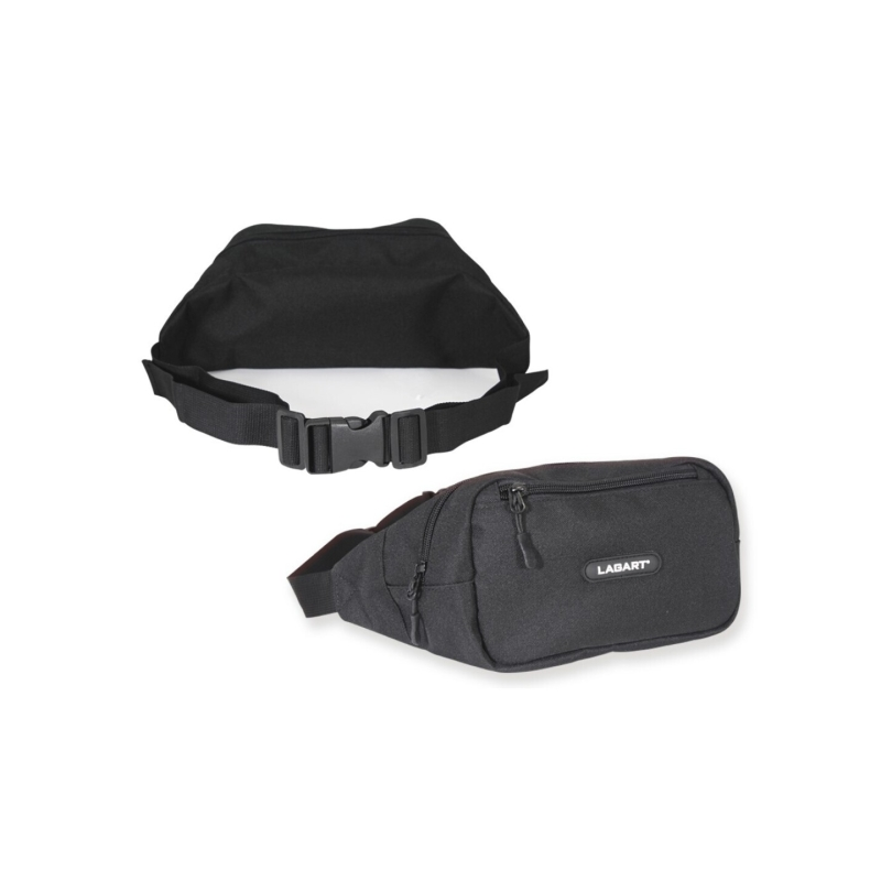 Sac banane Lizard en polyester 900D - Multiples poches - Bandoulière ajustable - Dimensions : 26 x 15 x 8 cm - Noir