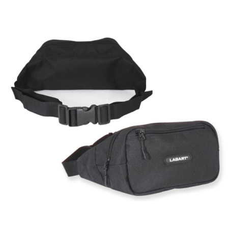 Sac banane Lizard en polyester 900D - Multiples poches - Bandoulière ajustable - Dimensions : 26 x 15 x 8 cm - Noir