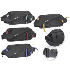 LOT de 4 Sac bandoulière/banane Lagart Smart - 3 poches - Bandoulière ajustable - Nylon imperméable - Dimensions : 24 x 12 x 5 c