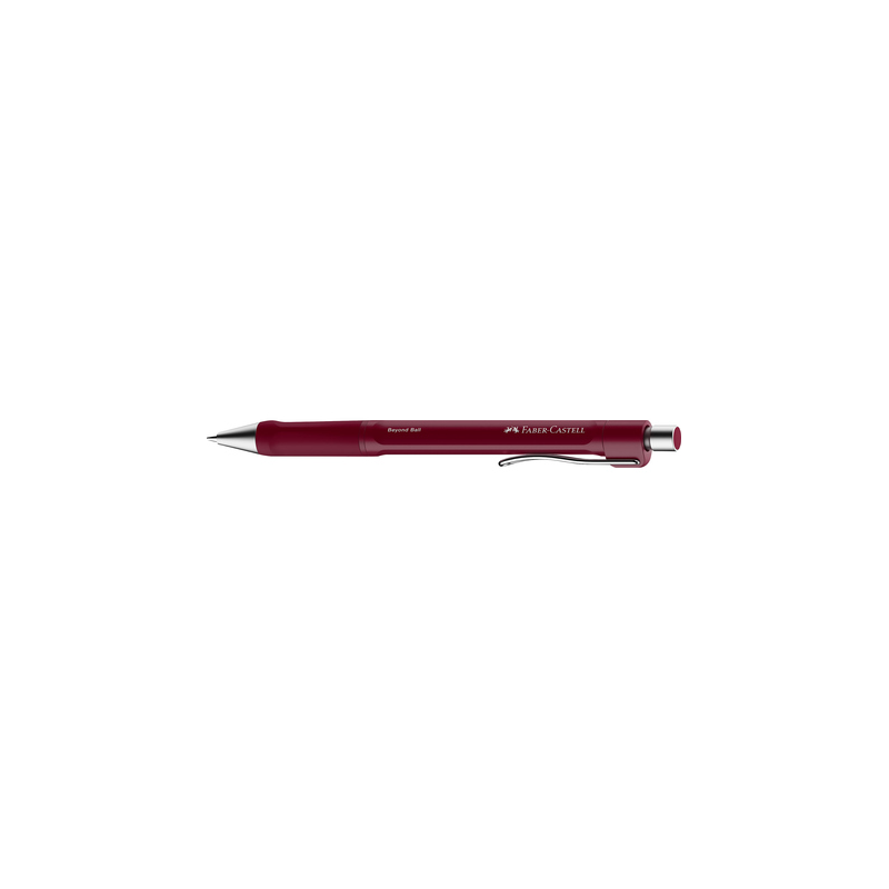 Faber-Castell Beyond Ball Boligrafo Retractil - Punta 1mm - Trazo de 0.5mm - Grip de Agarre - Tinta Roja - Color del Cuerpo Rojo
