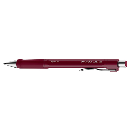 Faber-Castell Beyond Ball Boligrafo Retractil - Punta 1mm - Trazo de 0.5mm - Grip de Agarre - Tinta Roja - Color del Cuerpo Rojo