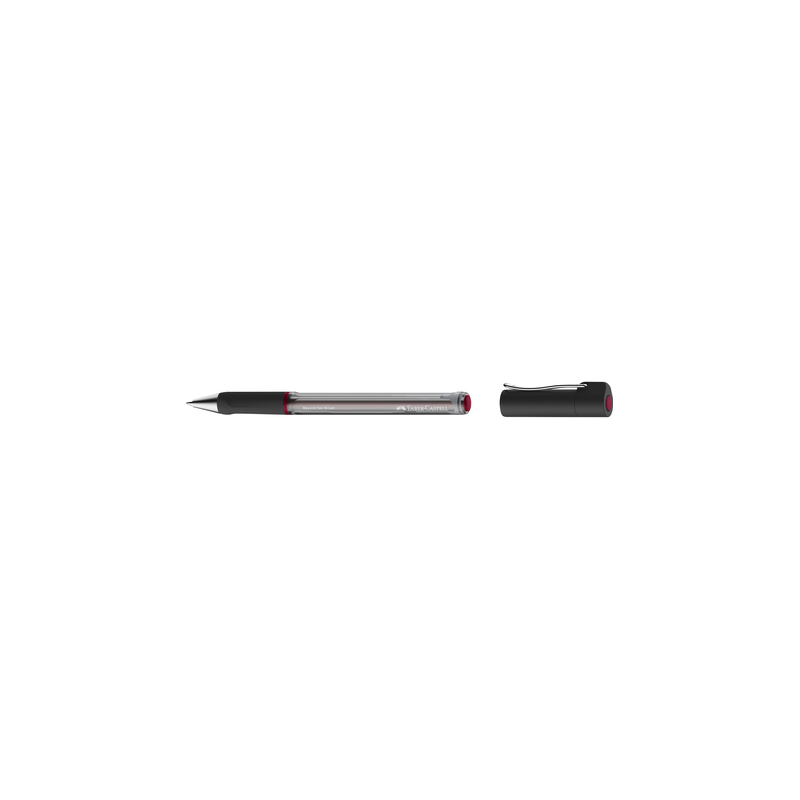 Faber-Castell Beyond Gel Broad Boligrafo con Capuchon - Punta 1mm - Trazo de 0.6mm - Grip de Agarre - Tinta Gel Roja