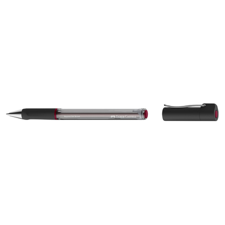 Faber-Castell Beyond Gel Broad Boligrafo con Capuchon - Punta 1mm - Trazo de 0.6mm - Grip de Agarre - Tinta Gel Roja