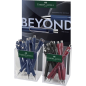 Faber-Castell Beyond Ball Expositor con 24 Boligrafos Retractiles - Punta 1mm - Trazo de 0.5mm - Grip de Agarre - Colores Surtid