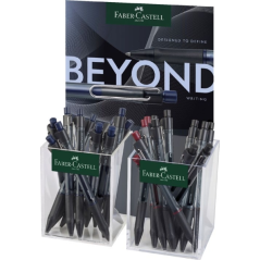 Faber-Castell Beyond Gel Expositor con 24 Boligrafos Retractiles - Punta 0.7mm - Trazo de 0.4mm - Grip de Agarre - Colores Surti