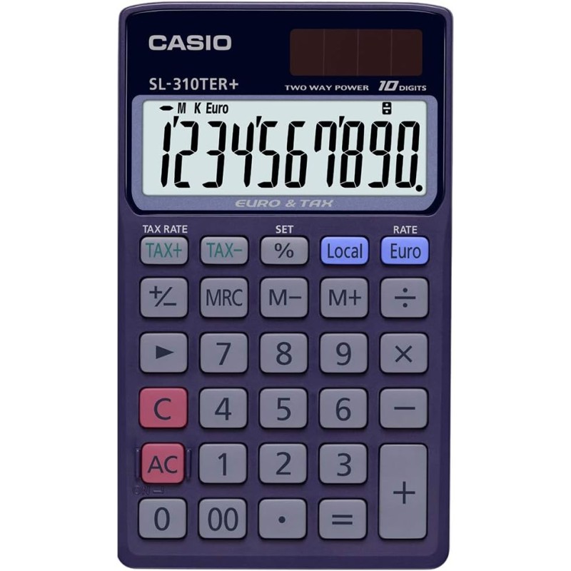 Calculatrice de poche Casio SL-310TER+ 10 chiffres bleu foncé