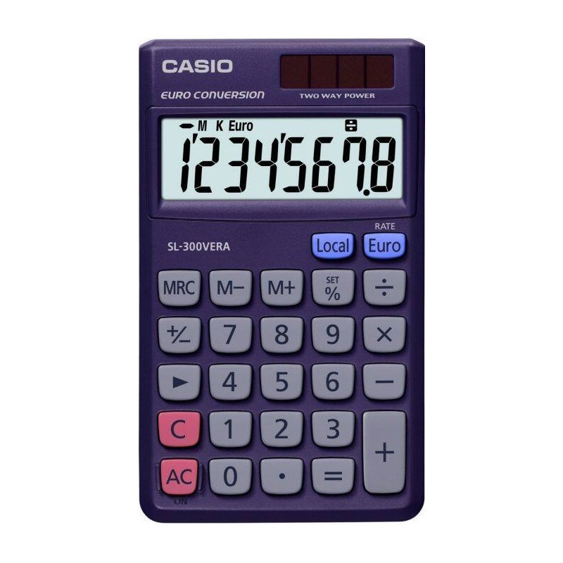 Calculatrice de poche Casio SL-300VERA 8 chiffres bleu foncé