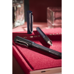 Faber-Castell Beyond Gel Broad Boligrafo con Capuchon - Punta 1mm - Trazo de 0.6mm - Grip de Agarre - Tinta Gel Negra