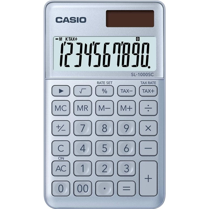 Calculatrice de poche Casio SL-1000SC 10 chiffres bleu