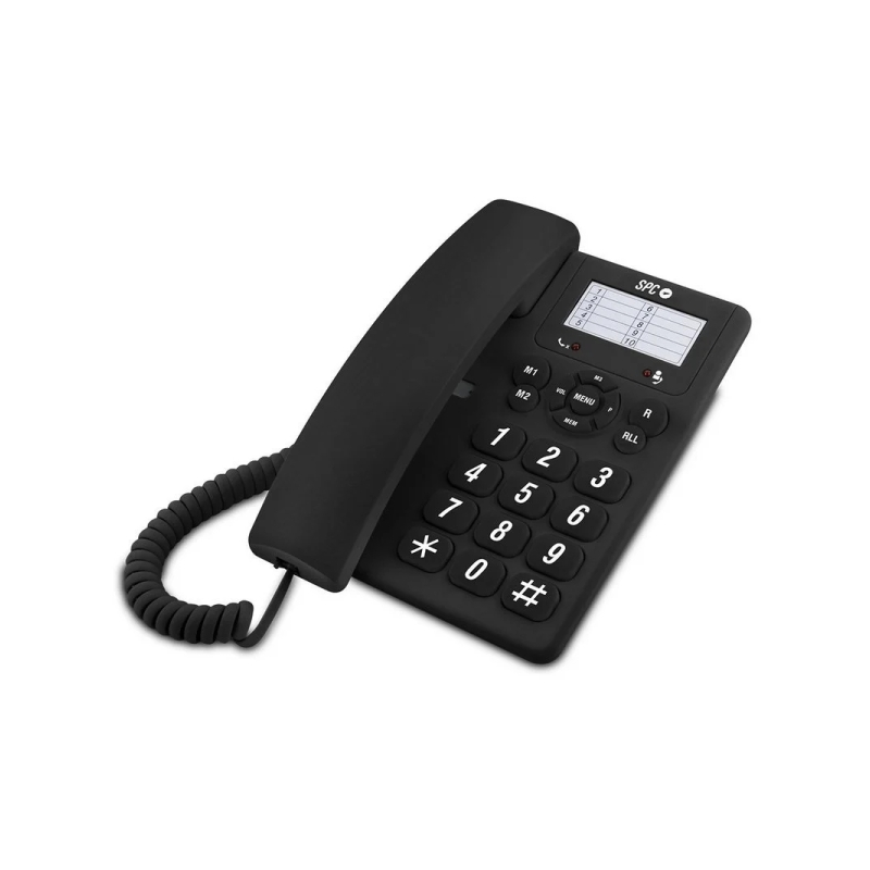 Téléphone fixe SPC original, touches extra larges, différents niveaux de sonnerie, 3 mémoires directes, pour table et mur, coule