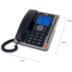 Téléphone Fixe SPC Office Pro - Écran Lumineux Bleu - Grandes Touches - Mémoire Directe - Mains Libres - Identification de l'app