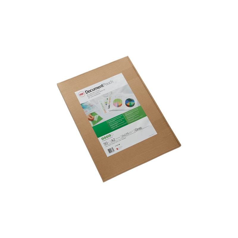 GBC Pochettes de Plastification Autocollantes A2 2x125 Microns Brillant (50) Transparent