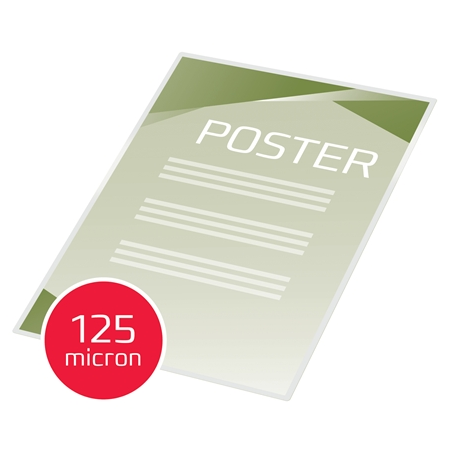GBC Pochettes de Plastification Autocollantes A2 2x125 Microns Brillant (50) Transparent