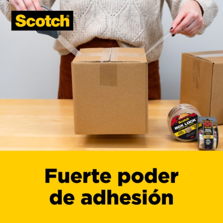 Sceau d'emballage Scotch Box Lock - 48 mm x 20,3 m - Distributeur inclus - Transparent