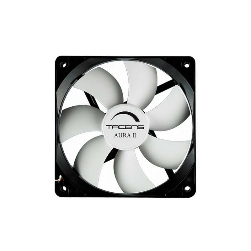 Ventilateur Tacens Aura II 80 mm - Boîtier noir, pales blanches - Max. 1500 tr/min