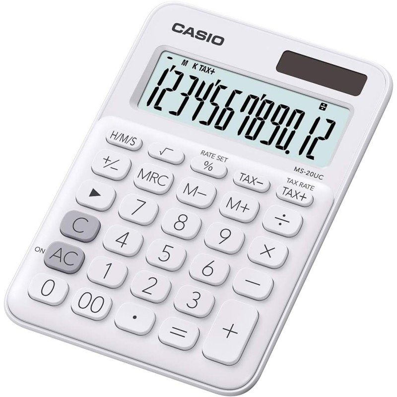 Casio MS-20UC calculatrice de bureau 12 chiffres solaire batterie Casio MS-20UC calculatrice de bureau 12 chiffres solaire batterie