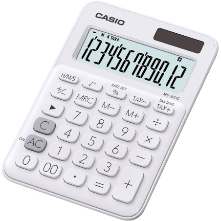 calculatrice blanche Casio écran LCD