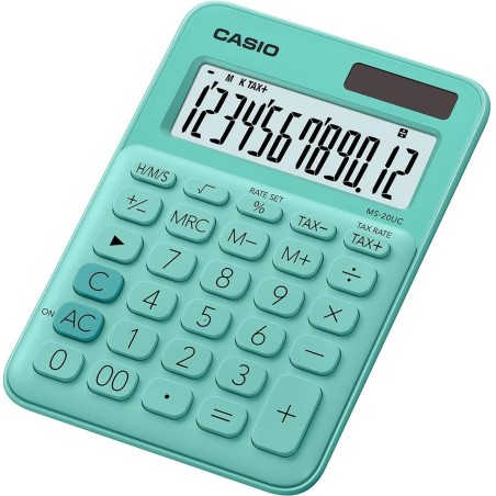 Calculatrice Casio verte écran LCD