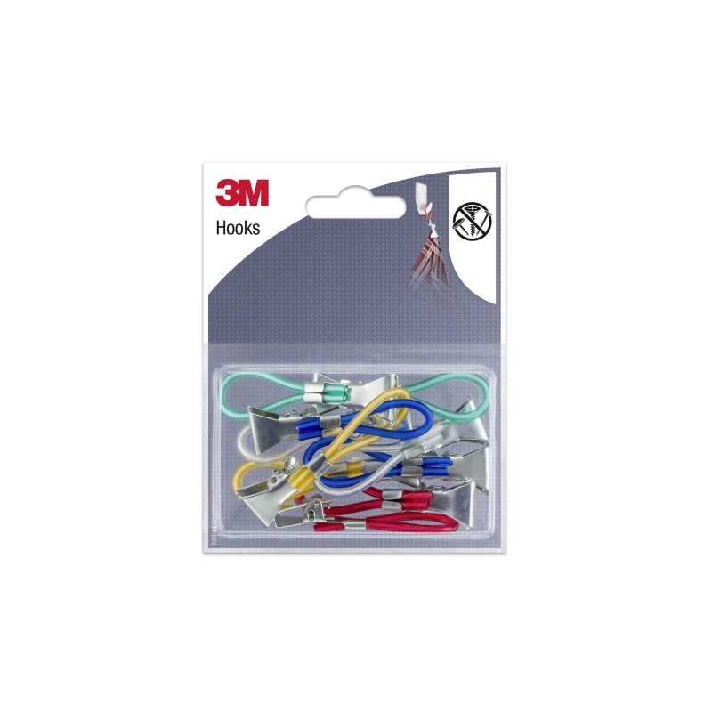 Lot de 10 boucles de suspension avec clips 3M - Clip multi-usages - Couleurs assorties