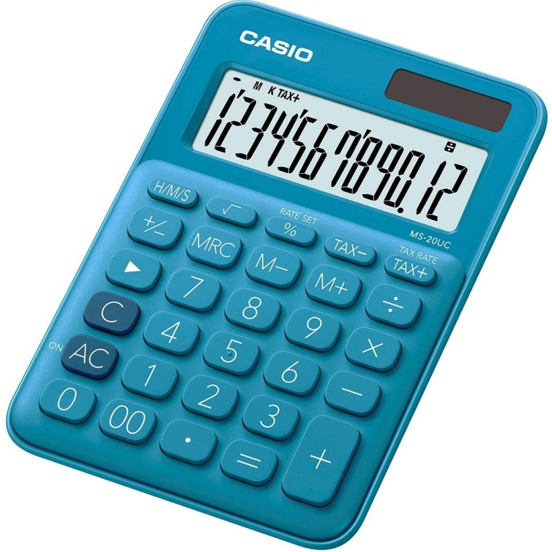 Casio MS-20UC calculatrice de bureau 12 chiffres bleue Casio MS-20UC calculatrice de bureau 12 chiffres bleue