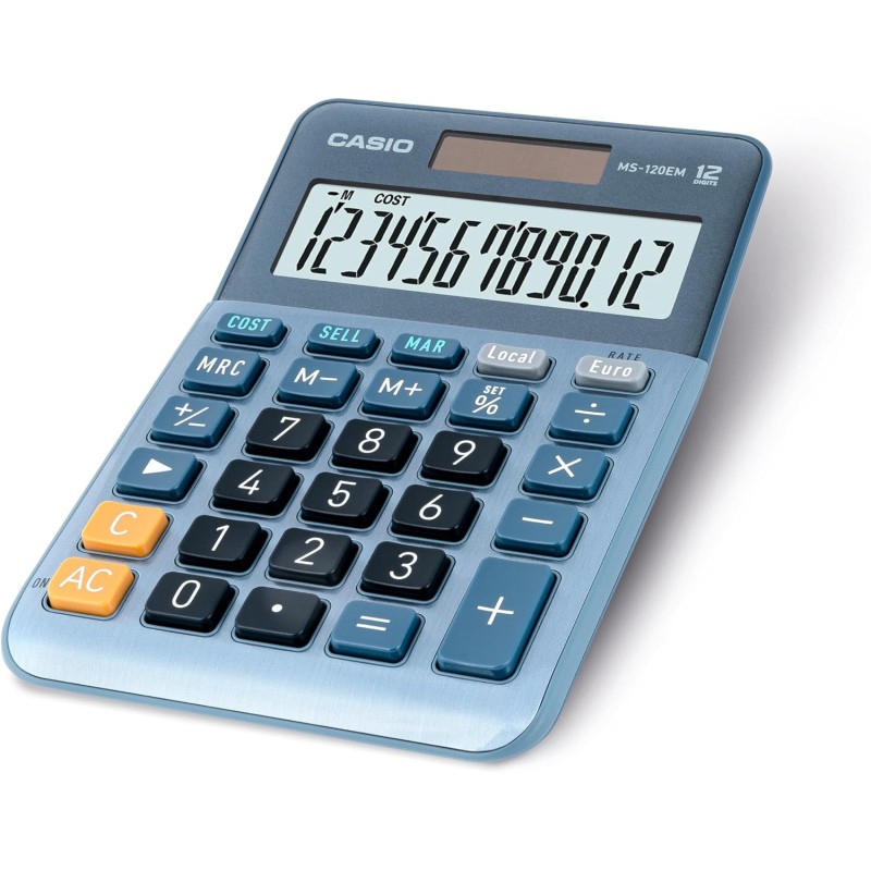 Casio MS-120EM calculatrice de bureau 12 chiffres solaire