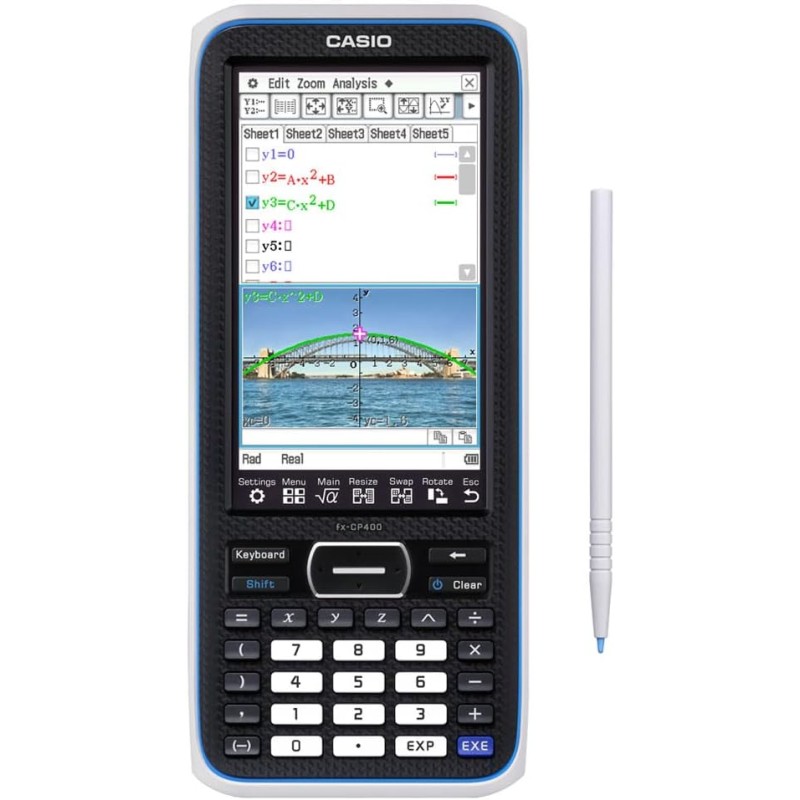 Calculatrice graphique 3D Casio FX-CP400 écran couleur noir/blanc Calculatrice graphique 3D Casio FX-CP400 écran couleur noir/blanc