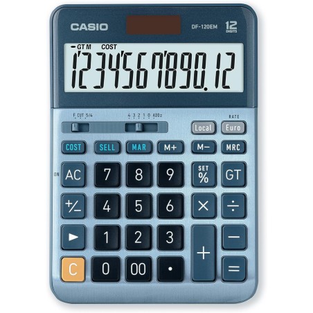Calculatrice de bureau Casio DF-120EM 12 chiffres bleu