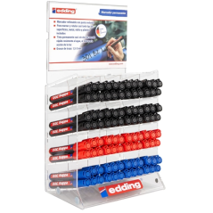 Edding 330 Expositor con 96 Rotuladores Permanentes - Punta Biselada - Trazo entre 1 y 5 mm. - Tinta casi Inodora - Capuchon con