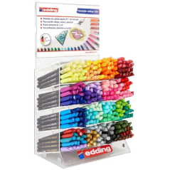 Présentoir Edding 1200 avec 320 marqueurs – Pointe ronde – Encre à base d'eau – Couleurs assorties