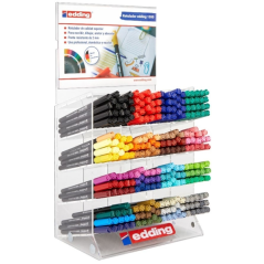 Présentoir Edding 1300 avec 260 marqueurs – Pointe ronde – Ligne moyenne – Encre à base d'eau – Couleurs assorties