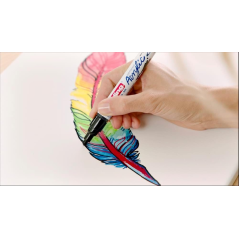 Edding 5100 Acrylic Expositor con 132 Rotuladores Permanentes Acrilicos - Punta Redonda 2-3mm - Trazo Medio - Resistente a la Lu